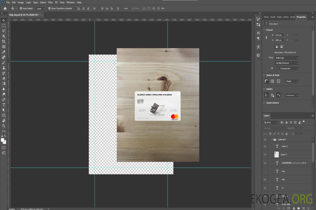 Algérie Crédit Populaire d’Algérie mastercard photolook recto template